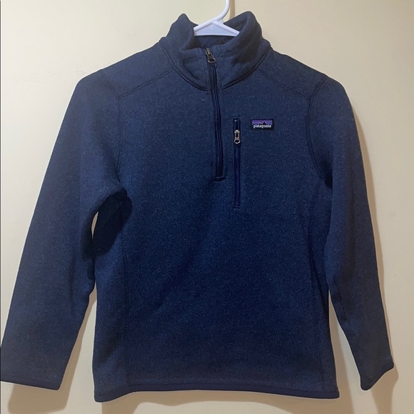 Kids Patagonia Better Sweater Fleece 1/4 Zip Pullover Blue - Picture 1 of 7